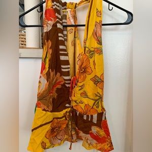 Free People top NWT - size medium yellow print